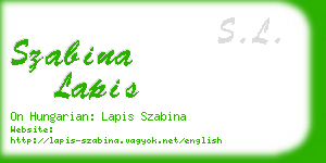 szabina lapis business card